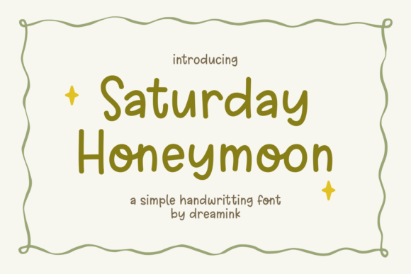 Saturday Honeymoon: A Handwritten Font with a Warm Heart